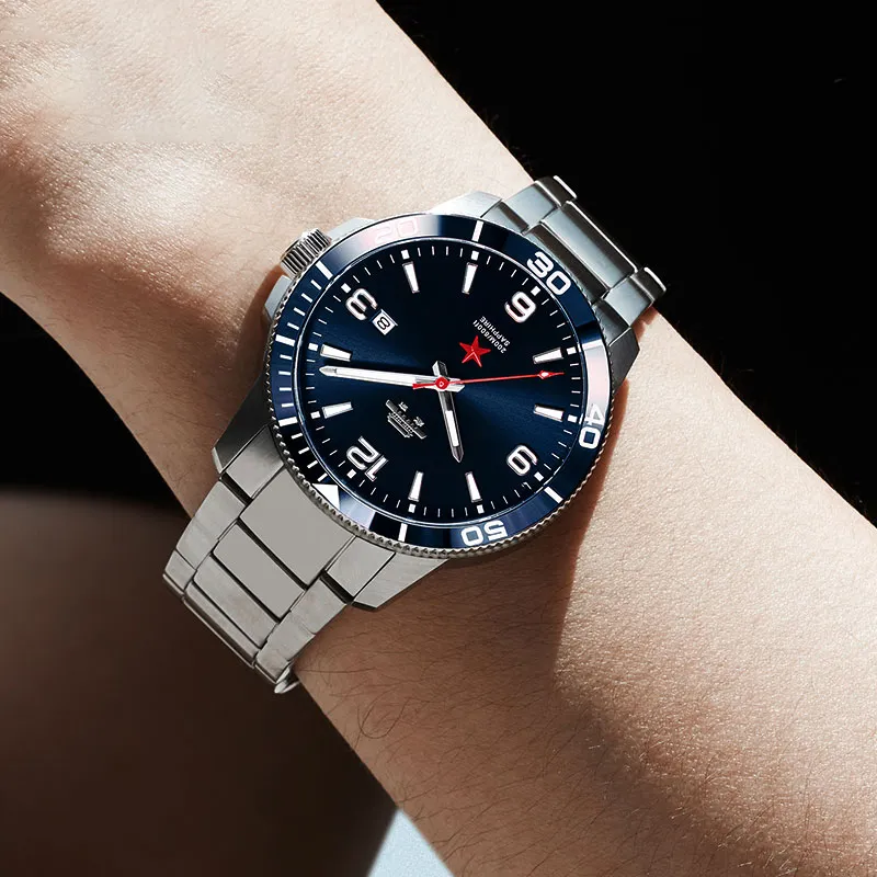 Beijing Voyage Collection Automatic Mechanical Movement Stainless Steel Watchband Watch Men's Watches Black Dial-12