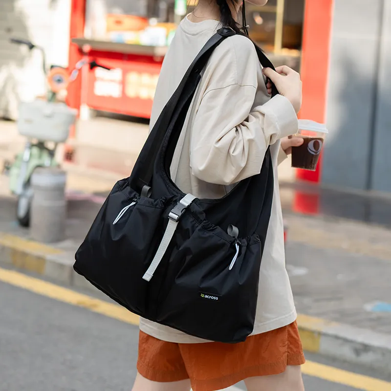 ACROSS Polyester Sports Hobo Crossbody Bag, Shoulder Bag Large Size Unisex Multicolor-5