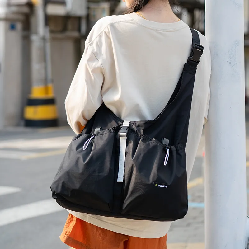 ACROSS Polyester Sports Hobo Crossbody Bag, Shoulder Bag Large Size Unisex Multicolor-4