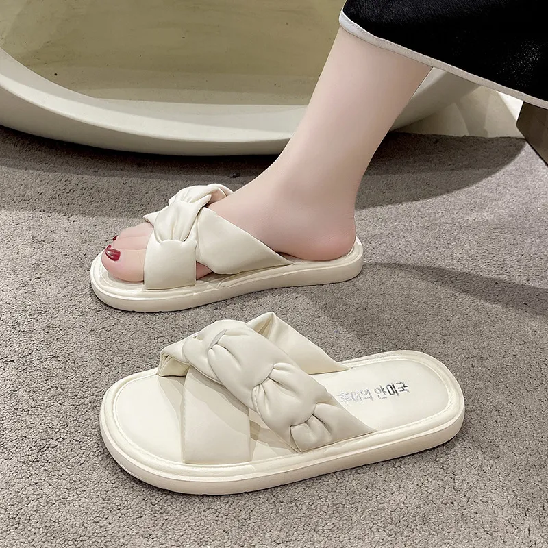 Qiao Anju Slippers Ecru, Light Yellow-4