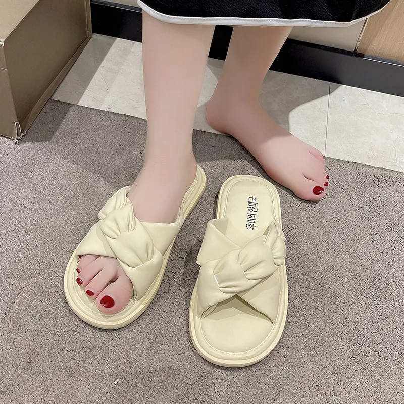 Qiao Anju Slippers Ecru, Light Yellow-6