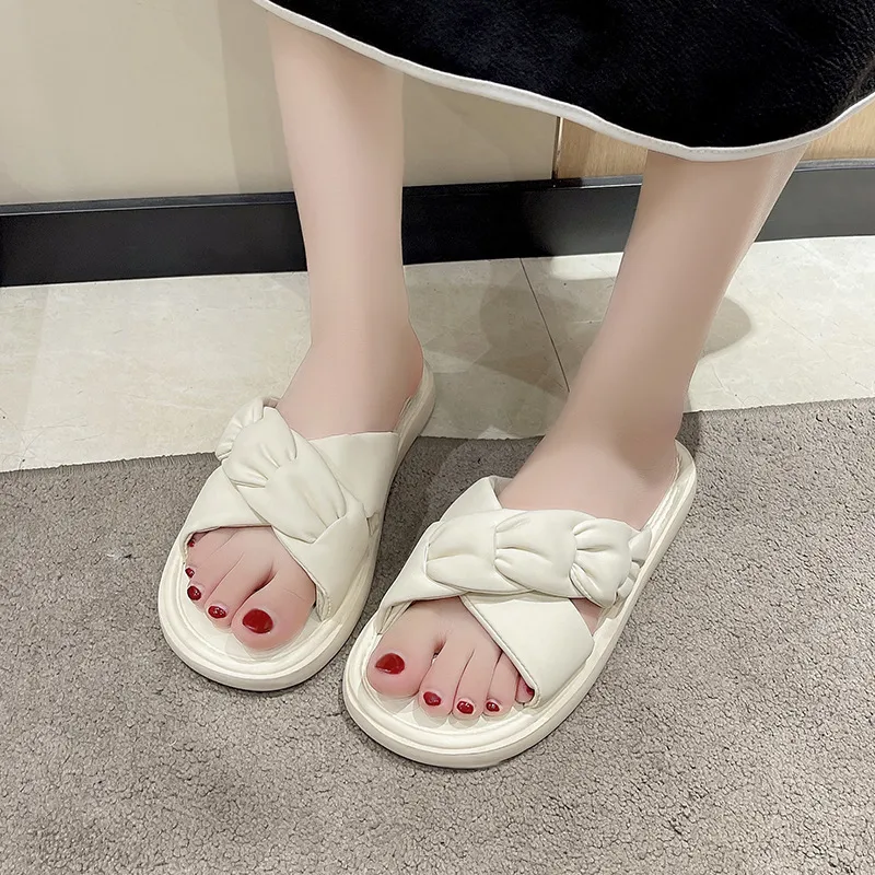 Qiao Anju Slippers Ecru, Light Yellow-3