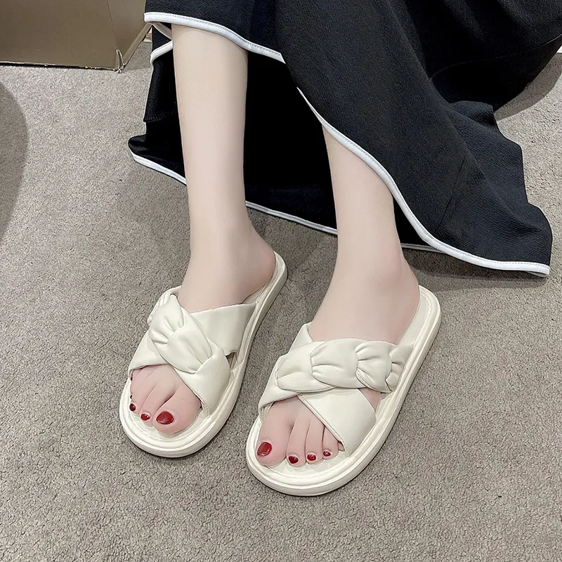 Qiao Anju Slippers Ecru, Light Yellow-2