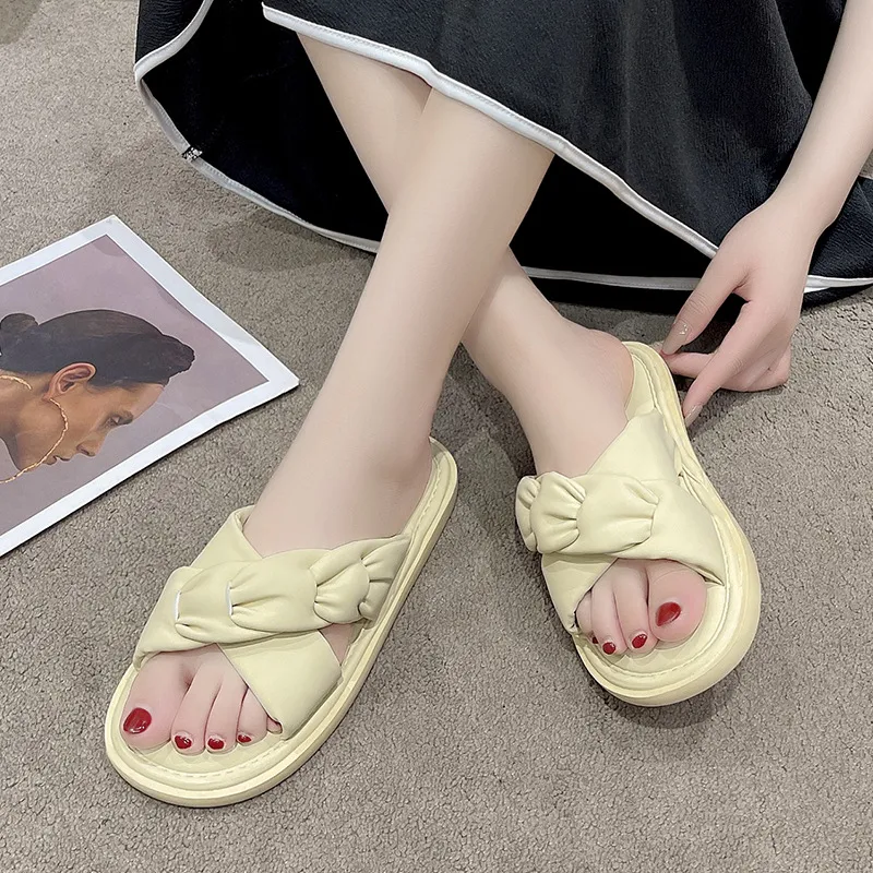 Qiao Anju Slippers Ecru, Light Yellow-7