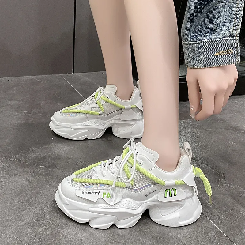 BEN SHERMAN Slip Resistant, Abrasion Resistant, Breathable, Lightweight Low Top Chunky Sneakers Unisex-1