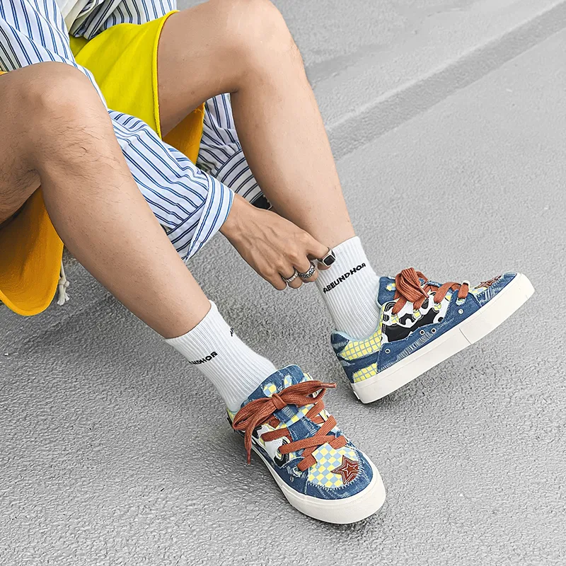 BEN SHERMAN Coverage Slip Resistant And Abrasion Resistant Low Top Skateboard Shoes Unisex Blue-4
