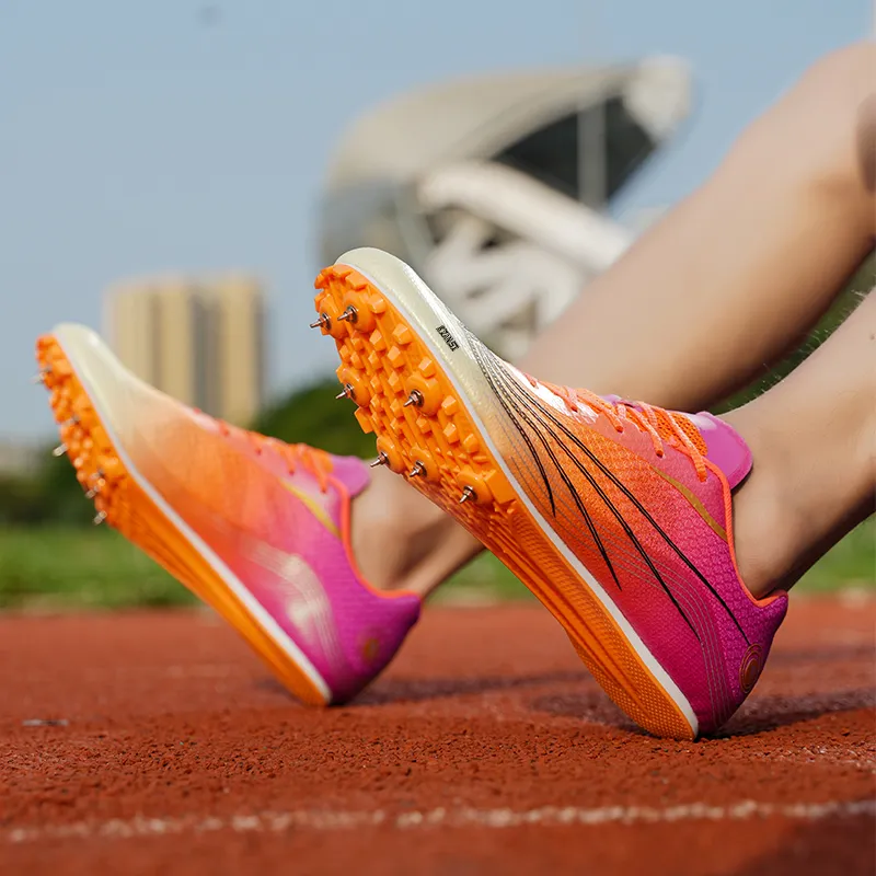 KZANSI Slip-Resistant Breathable Impact-Resistant Low-Top Steel Stud Sprint Running Shoes Unisex-19