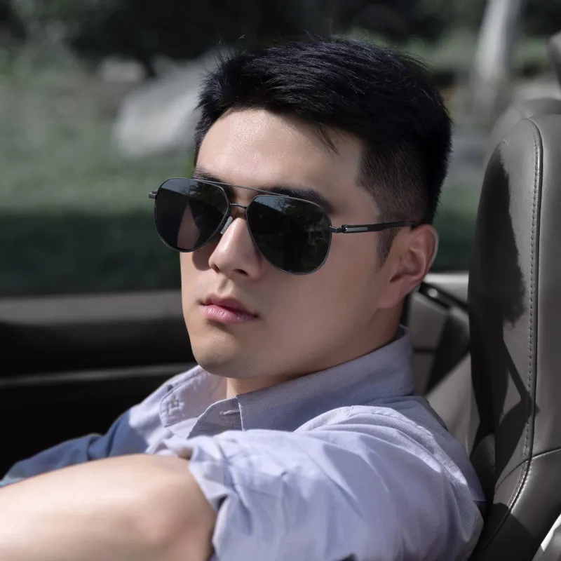 Wood Premium Alloy TR/Memory Plastic Irregular Shape Sunglasses Men's-2