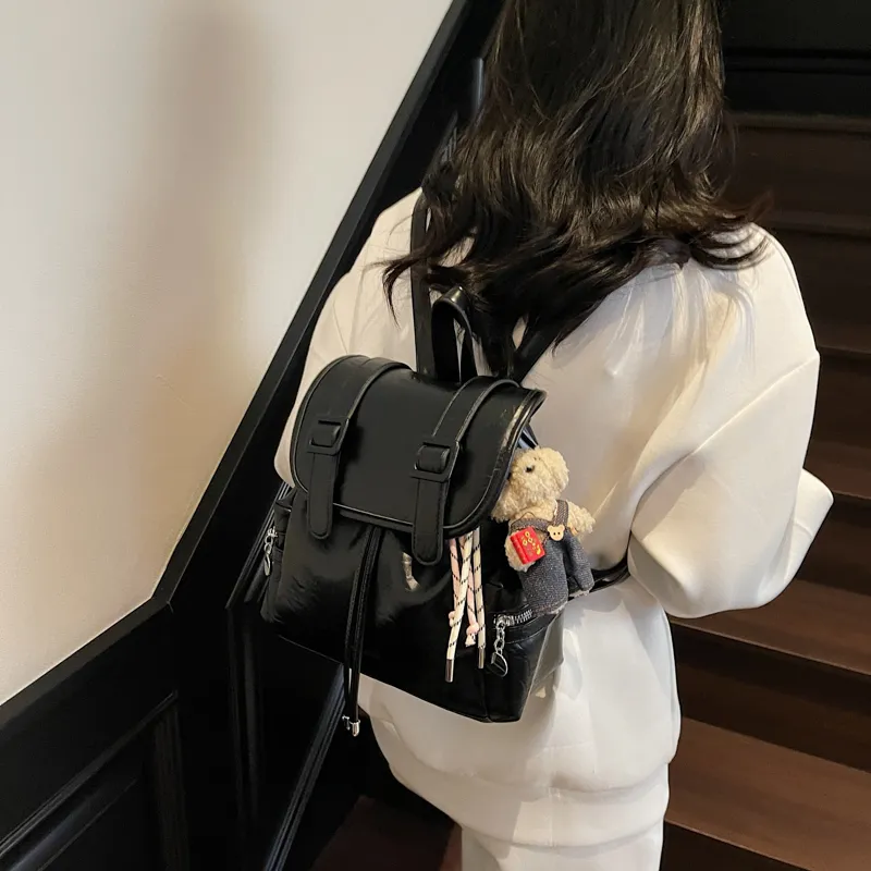 Bansusu PU Backpack Women's Black/White/Brown/Silver-2