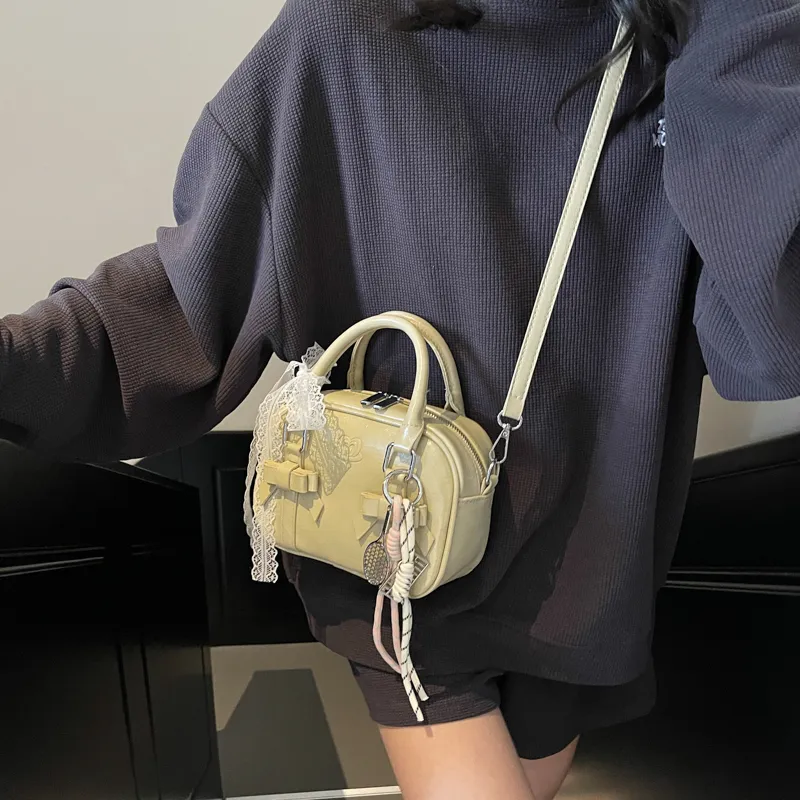 Bansusu PU Handbag Regular Women's Black/Ecru/Burgundy/Yellow/Pink-9