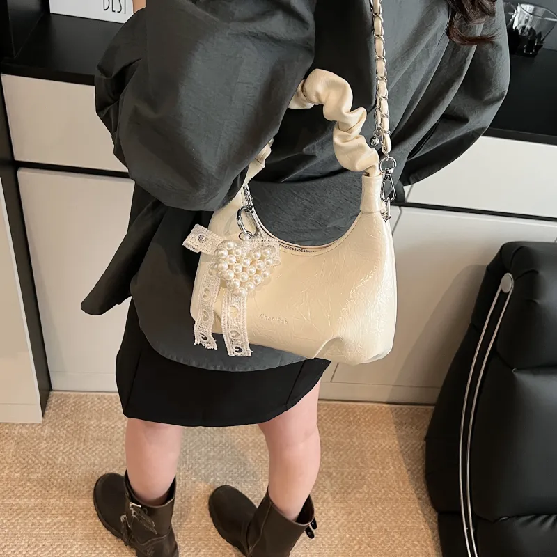 Bansusu PU Crossbody One Shoulder Handbag Women's White/Black/Purple/Pink-1