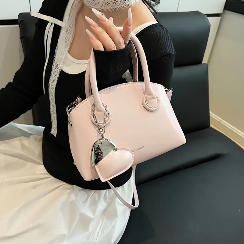 Yi Brigade PU One Shoulder Handbag Women's Black/Ecru/Light Pink/Light Yellow-9