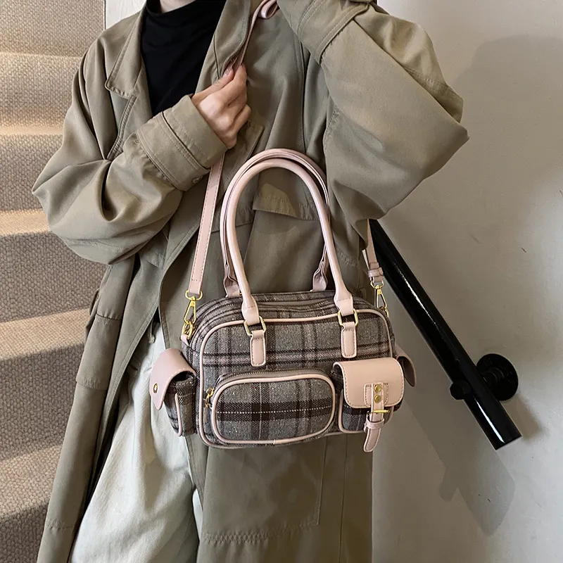 Bansusu PU Crossbody Handbags Regular Women's Brown/Pink-7