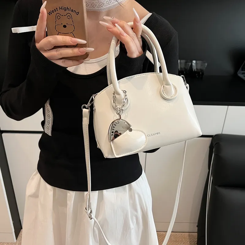 Yi Brigade PU One Shoulder Handbag Women's Black/Ecru/Light Pink/Light Yellow-5