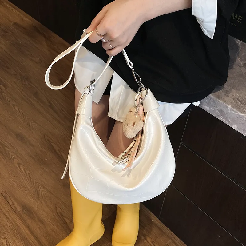 Bansusu PU Shoulder Bag Women's Ecru/Yellow/Black-1
