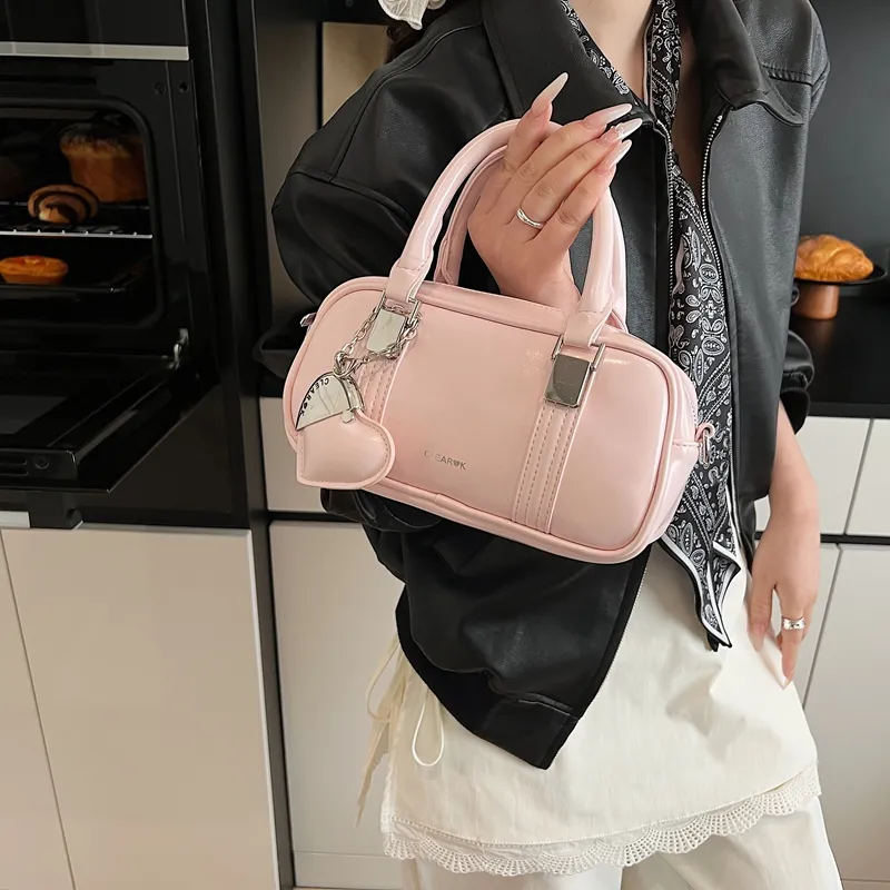 Bansusu PU Crossbody One Shoulder Handbag Women's Black/Light Yellow/White/Pink-11