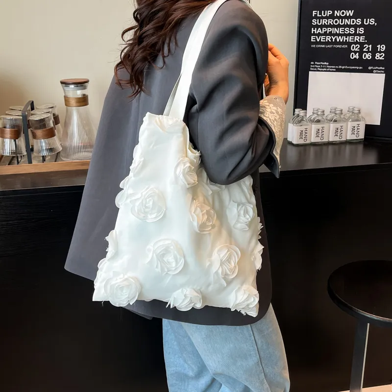 Yi Brigade Nylon Fabric Shoulder Bag Regular Women's White-1