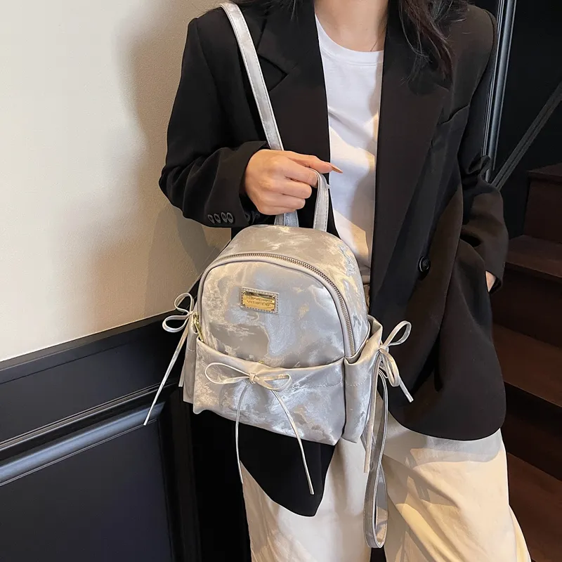 Yi Brigade PU Backpack Regular Women's Ecru/Silver/Pink/Black-7