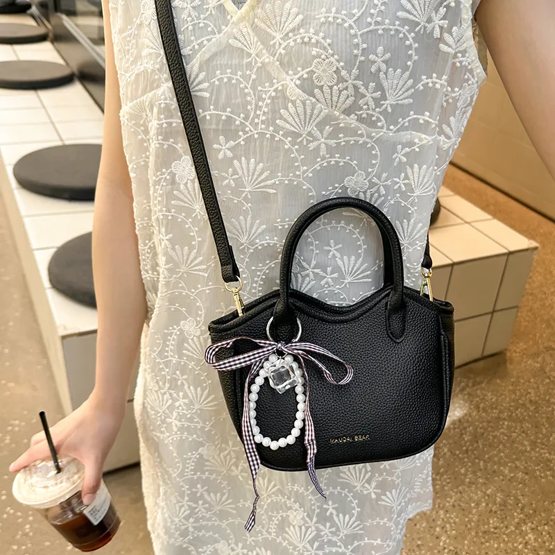 Bansusu PU One Shoulder Handbag Women's White/Black/Pink/Khaki-6