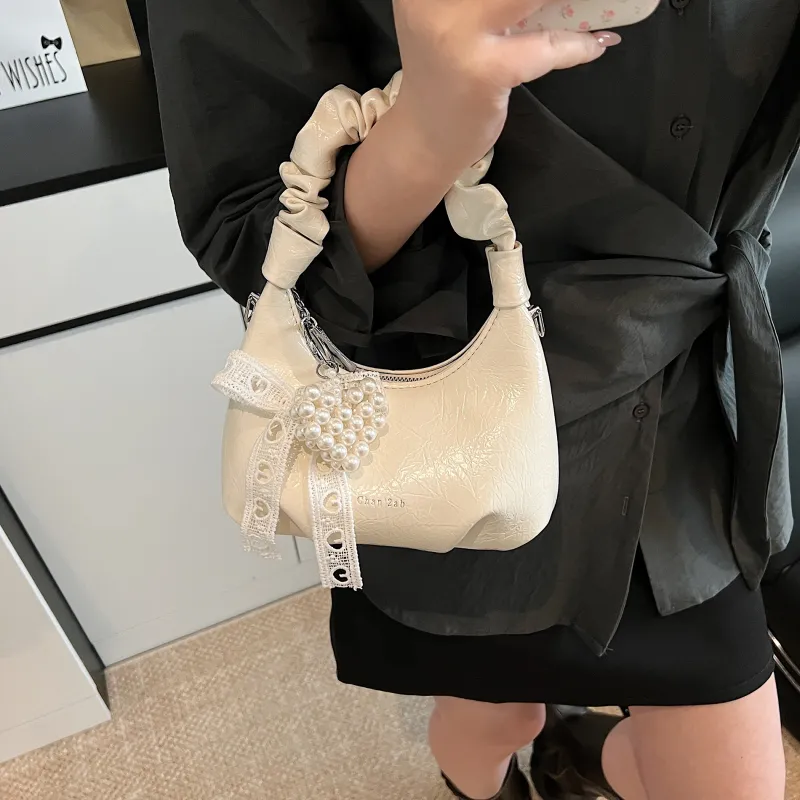 Bansusu PU Crossbody One Shoulder Handbag Women's White/Black/Purple/Pink-2