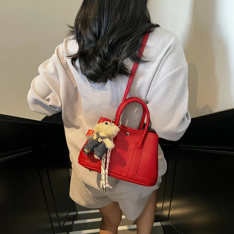 Bansusu PU Handbag Regular Women's White Brown Khaki Pink Red Black Yellow-19