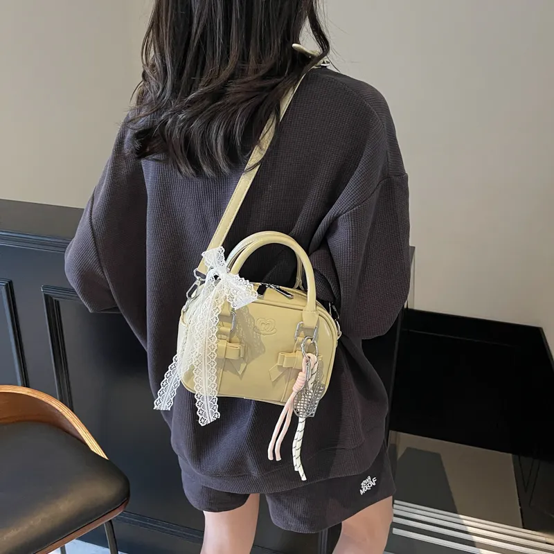 Bansusu PU Handbag Regular Women's Black/Ecru/Burgundy/Yellow/Pink-11