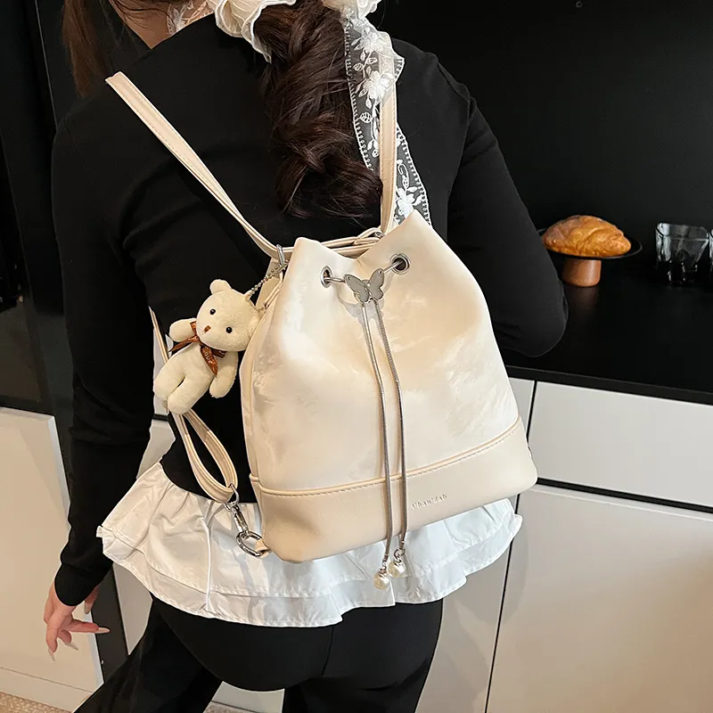Yi Brigade PU Backpack Women's White/Silver/Pink/Black-3