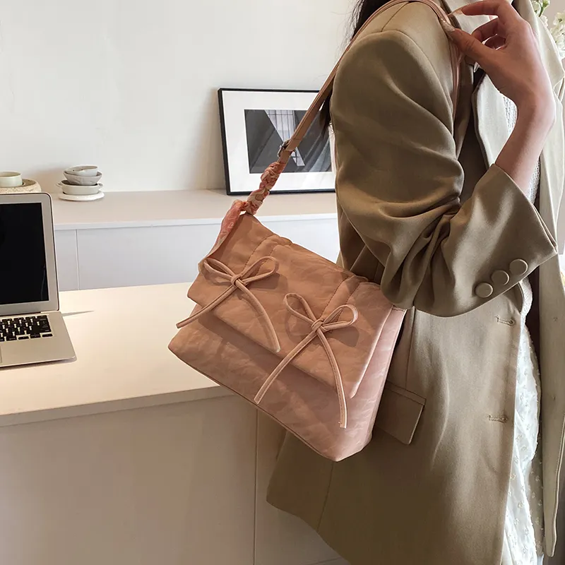 Yi Brigade PU Shoulder Bag Women's Swan White/Ballet Pink/Versatile Black-6