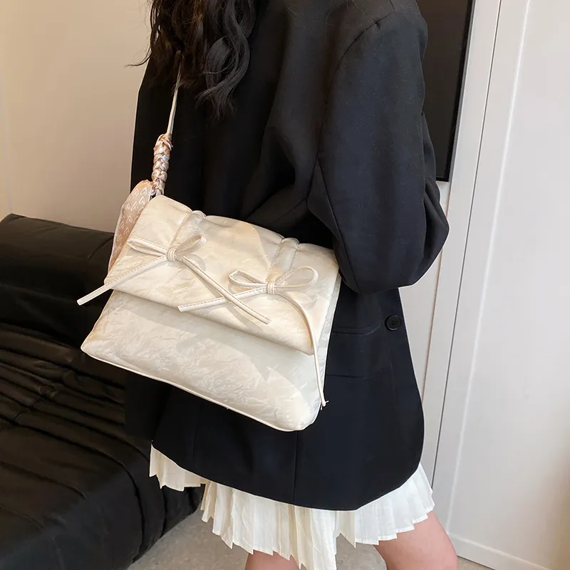 Yi Brigade PU Shoulder Bag Women's Swan White/Ballet Pink/Versatile Black-2