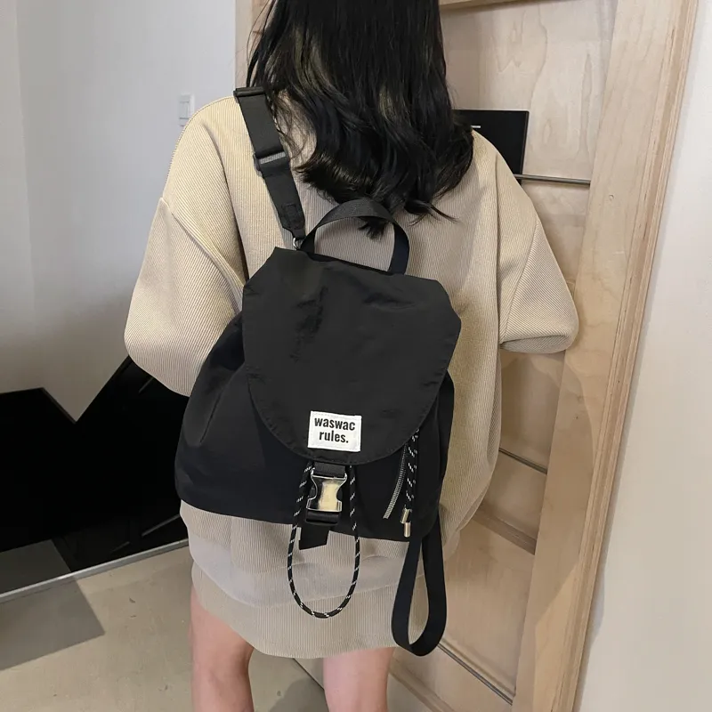 Bansusu Fabric Backpack Women's Black/Purple/Ecru/Pink-2