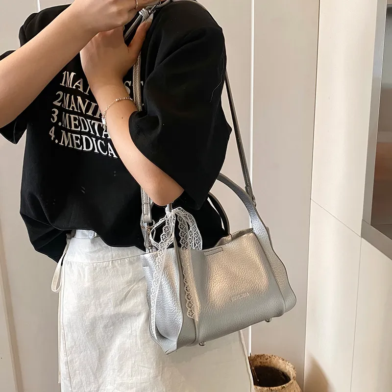 Bansusu PU Handbag Regular Women's White/Pink/Silver/Blue/Black-11
