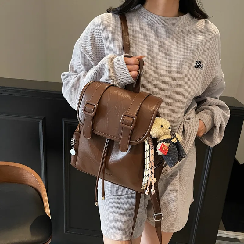 Bansusu PU Backpack Women's Black/White/Brown/Silver-11