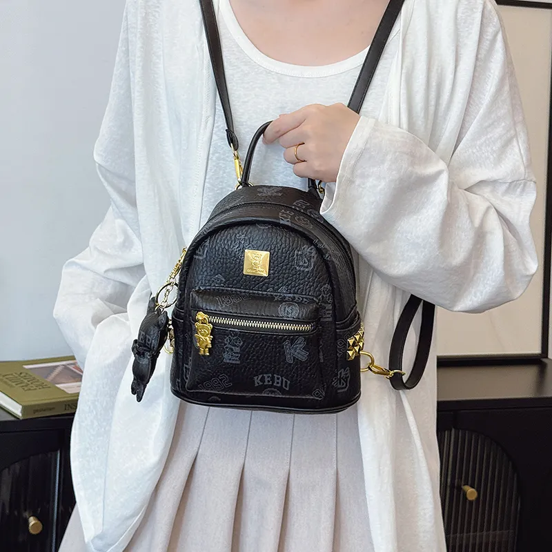 Yi Brigade PU Backpack Women's White/Pink/Brown/Black-13