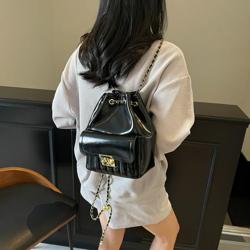 Yi Brigade PU Backpack Women's Ecru/Silver/Black-9