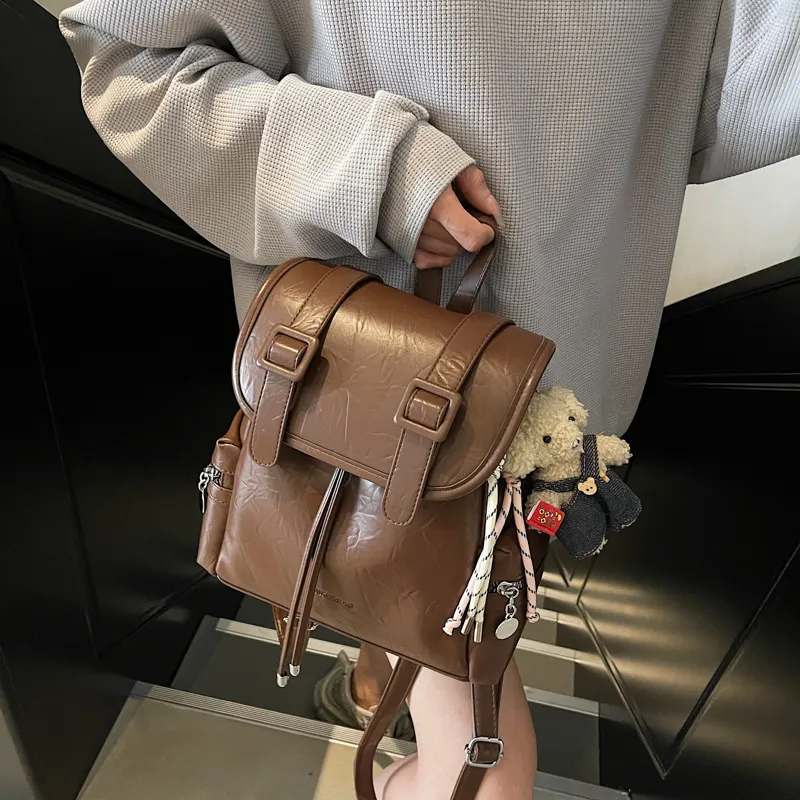 Bansusu PU Backpack Women's Black/White/Brown/Silver-9