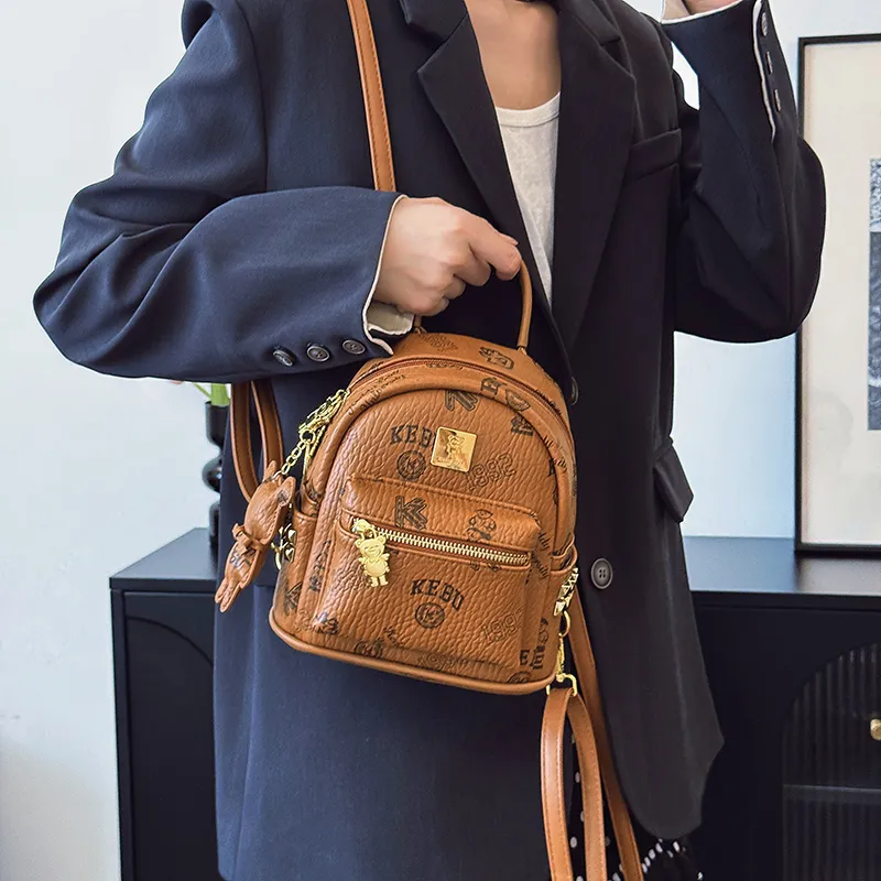 Yi Brigade PU Backpack Women's White/Pink/Brown/Black-9