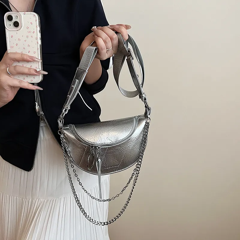 Yi Brigade PU Shoulder Bag Women's Black/White/Silver/Yellow-9