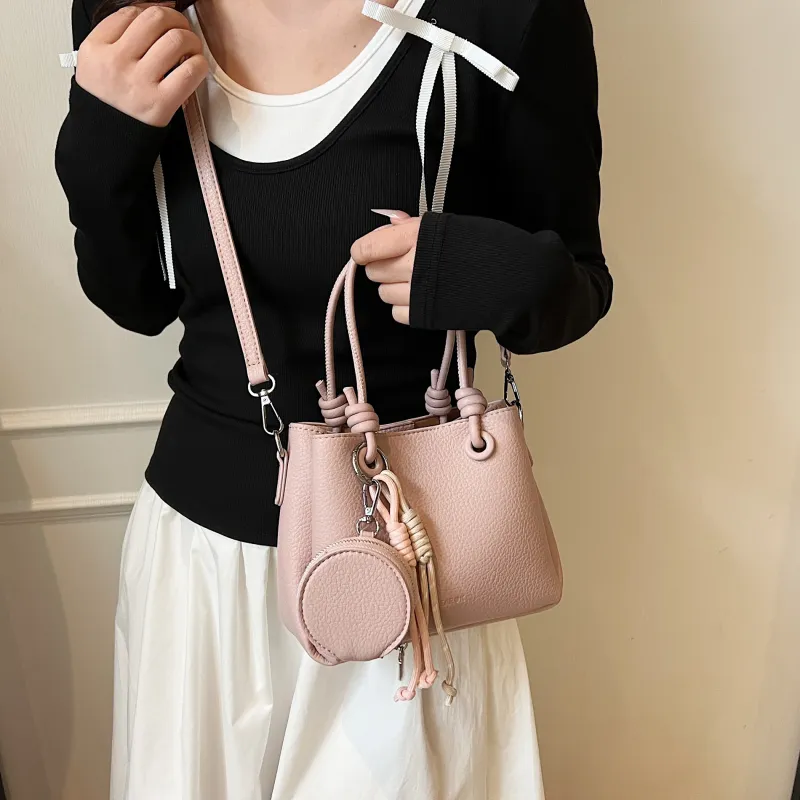 Bansusu PU Crossbody One Shoulder Handbag Women's Black/White/Light Blue/Pink-12