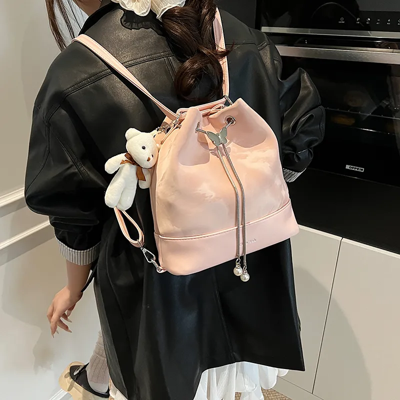 Yi Brigade PU Backpack Women's White/Silver/Pink/Black-11