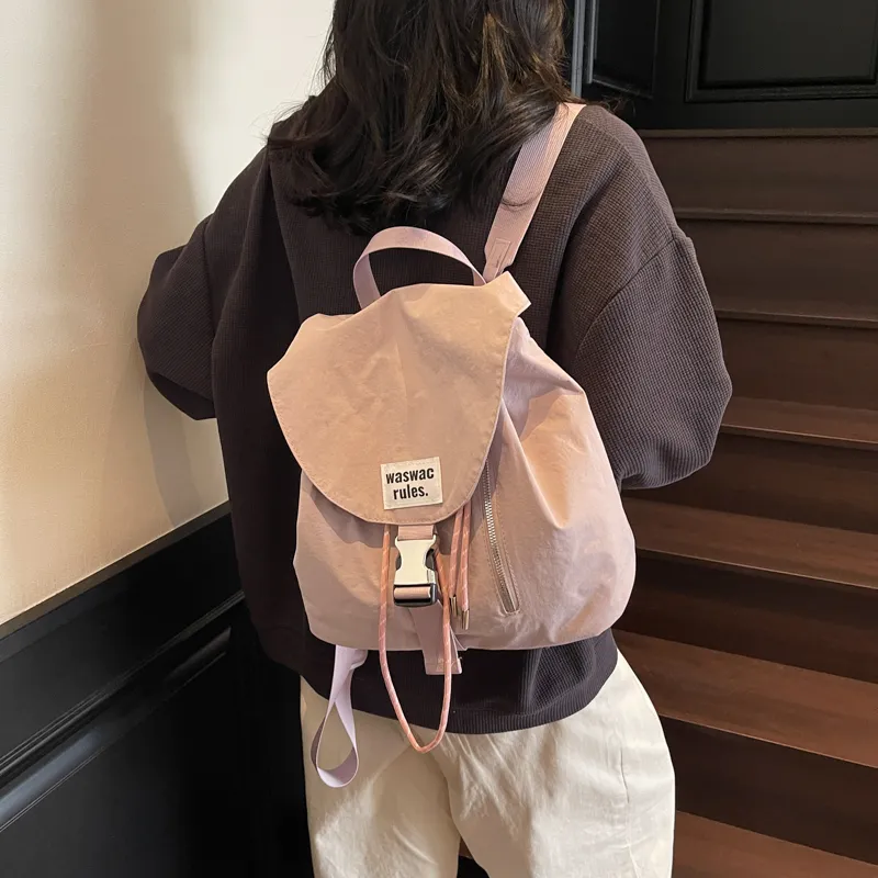 Bansusu Fabric Backpack Women's Black/Purple/Ecru/Pink-7