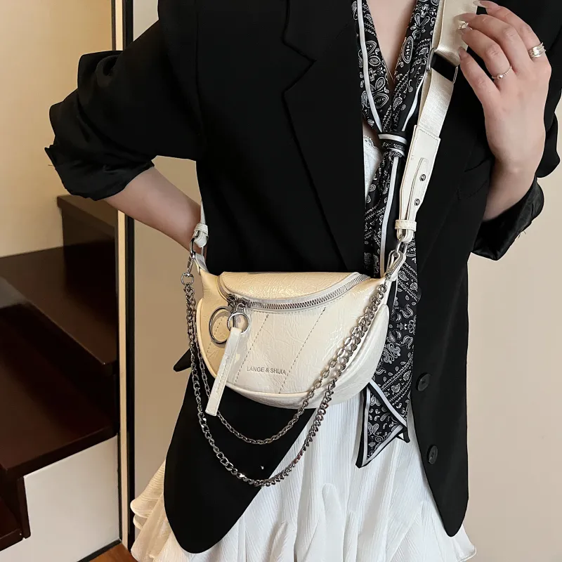 Bansusu PU Crossbody Bag, Shoulder Bag Women's White/Black/Silver/Yellow-2