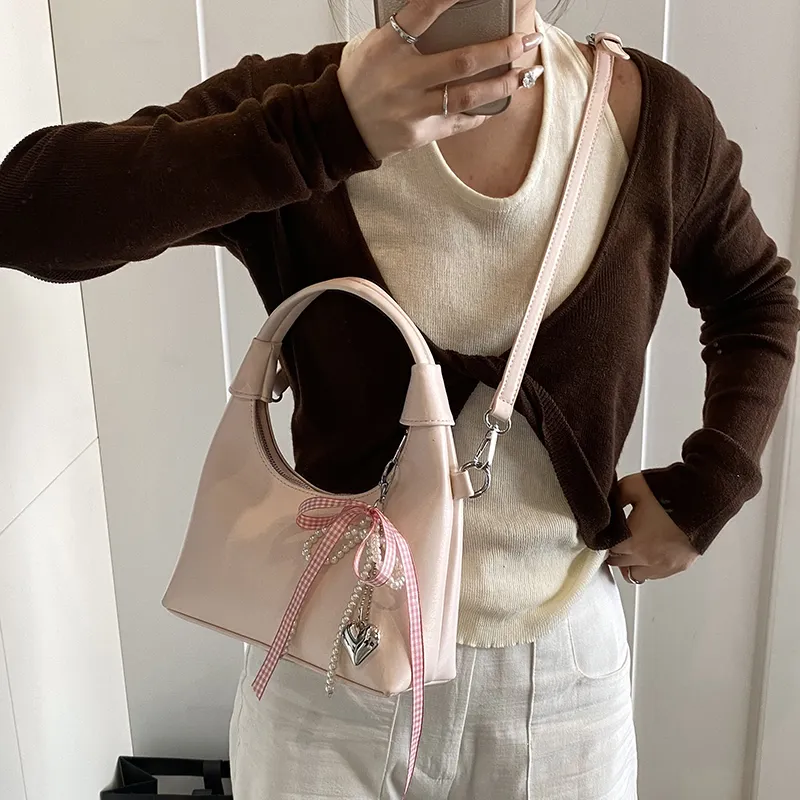 Bansusu PU Shoulder Bag Crossbody Bag Handbag Regular Women's White/Silver/Pink/Black-11