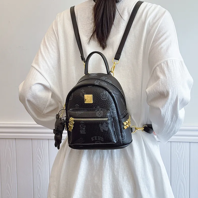 Yi Brigade PU Backpack Women's White/Pink/Brown/Black-15