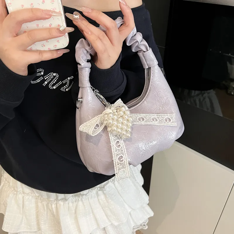 Bansusu PU Crossbody One Shoulder Handbag Women's White/Black/Purple/Pink-10