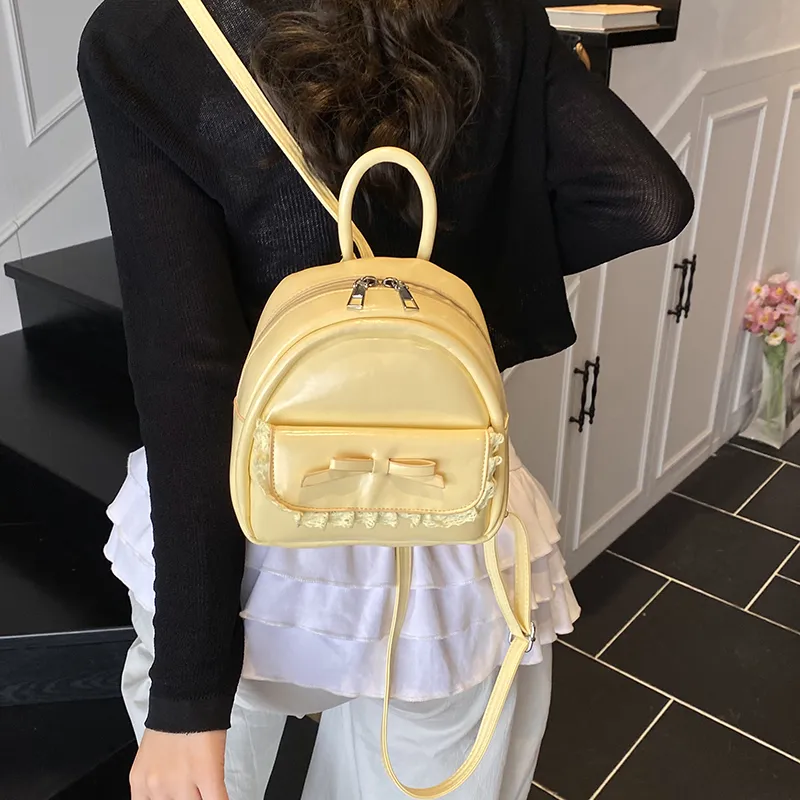 Bansusu PU Backpack Women's Red/Pink/Yellow/Black-11