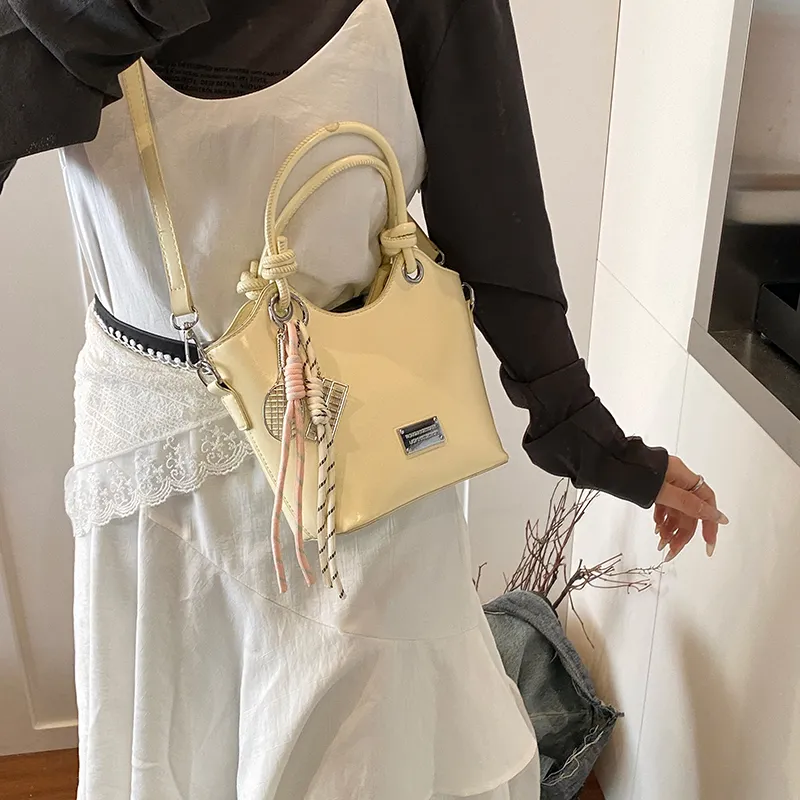 Bansusu PU Handbag Regular Women's Ecru/Yellow/Pink/Blue/Black-7
