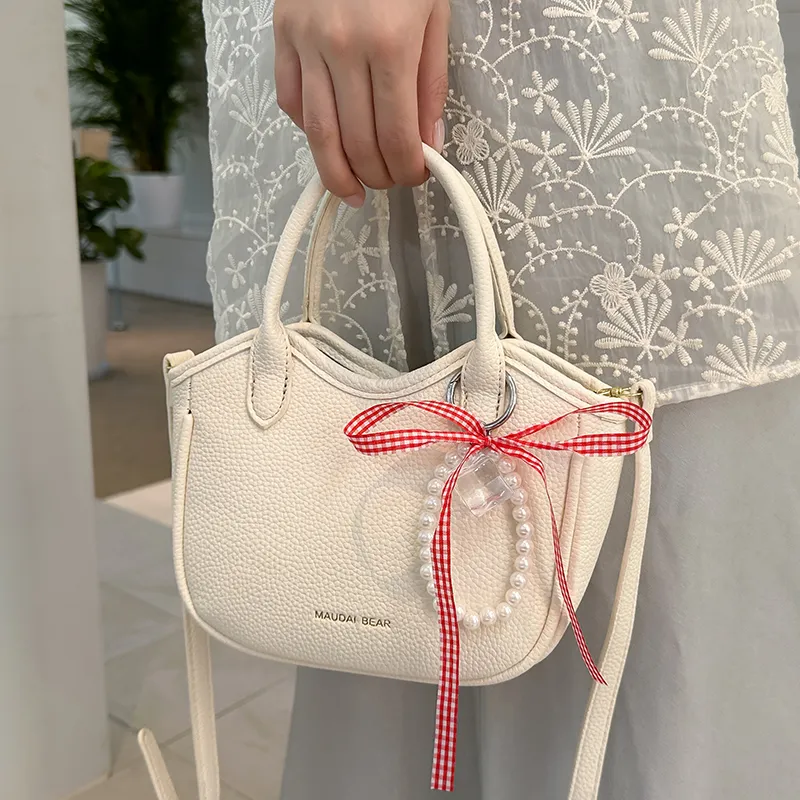Bansusu PU One Shoulder Handbag Women's White/Black/Pink/Khaki-1