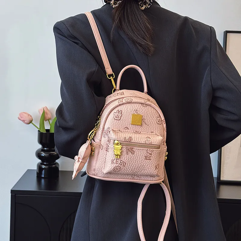 Yi Brigade PU Backpack Women's White/Pink/Brown/Black-7