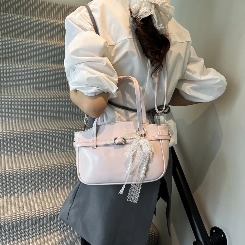 Yi Brigade PU One Shoulder Handbag Women's Blue/Pink/White/Black-6