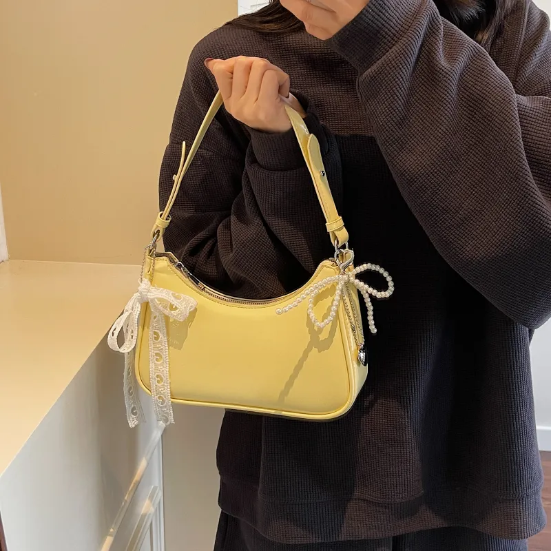 Bansusu PU Shoulder Bag Women's Ecru/Black/Pink/Yellow-15